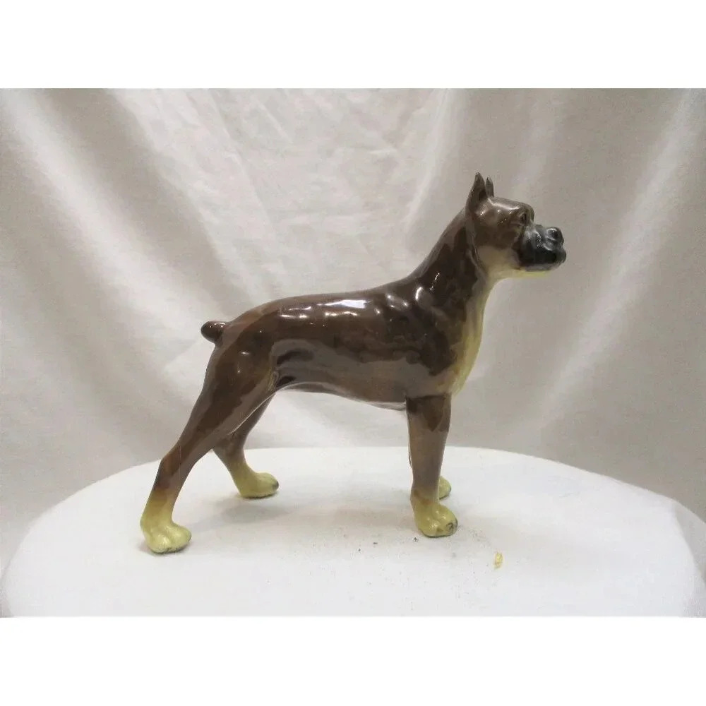 Boxer dog figurine enamel overcast metal Dog love‎ canine animal brown